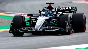 BARCELONA, SPAIN - JUNE 03: George Russell of Great Britain driving the (63) Mercedes AMG Petronas