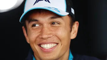 ZANDVOORT, NETHERLANDS - AUGUST 24: Alexander Albon of Thailand and Williams talks to the media in