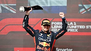 AUSTIN, TEXAS - OCTOBER 22: Max Verstappen of the Netherlands driving the (1) Oracle Red Bull