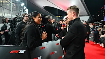 LONDON, ENGLAND - FEBRUARY 18: Nico Hulkenberg of Germany and Stake F1 Team Kick Sauber talks to