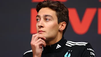 LONDON, ENGLAND - FEBRUARY 18: George Russell of Great Britain and Mercedes AMG Petronas F1 Team