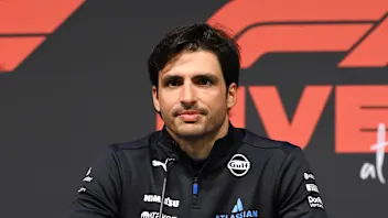 LONDON, ENGLAND - FEBRUARY 18: Carlos Sainz of Spain and Williams talks to the media during a press
