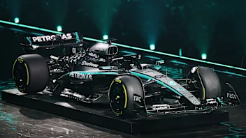 LONDON, ENGLAND - FEBRUARY 18: The Mercedes AMG Petronas F1 Team is presented during F1 75 Live at
