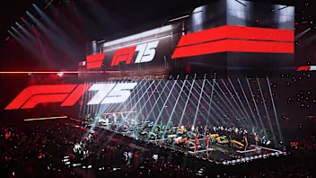 LONDON, ENGLAND - FEBRUARY 18: The 2025 drivers and their cars on stage during F1 75 Live at The O2