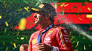 MELBOURNE, AUSTRALIA - MARCH 24: Carlos Sainz of Spain driving (55) the Ferrari SF-24 on track