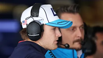 MELBOURNE, AUSTRALIA - MARCH 23: Logan Sargeant of United States and Williams looks on in the