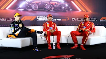 BAKU, AZERBAIJAN - SEPTEMBER 14: Pole position qualifier Charles Leclerc of Monaco and Ferrari,