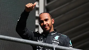 SPA, BELGIUM - JULY 28: Second placed Lewis Hamilton of Great Britain and Mercedes celebrates on