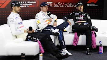 SAO PAULO, BRAZIL - NOVEMBER 03: Race winner Max Verstappen of the Netherlands and Oracle Red Bull