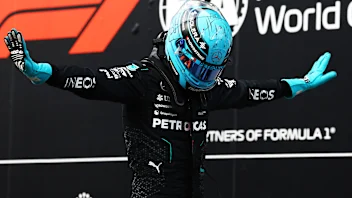 MONTREAL, QUEBEC - JUNE 08: George Russell of Great Britain driving the (63) Mercedes AMG Petronas