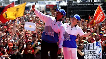 IMOLA, ITALY - MAY 17: Daniel Ricciardo of Australia and Visa Cash App RB and Yuki Tsunoda of Japan