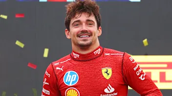 MONZA, ITALY - SEPTEMBER 01: Race winner Charles Leclerc of Monaco and Ferrari celebrates on the