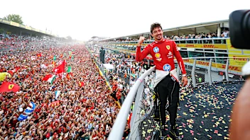 MONZA, ITALY - SEPTEMBER 01: Race winner Charles Leclerc of Monaco and Ferrari poses for a picture