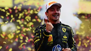 MONZA, ITALY - SEPTEMBER 01: Race winner Charles Leclerc of Monaco and Ferrari celebrates on the