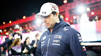 LAS VEGAS, NEVADA - NOVEMBER 23: Sergio Perez of Mexico and Oracle Red Bull Racing looks on from
