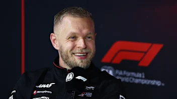LAS VEGAS, NEVADA - NOVEMBER 20: Kevin Magnussen of Denmark and Haas F1 attends the Drivers Press