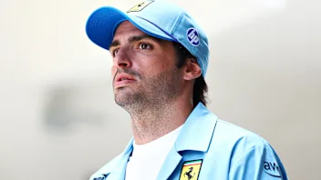 MIAMI, FLORIDA - MAY 05: Carlos Sainz of Spain and Ferrari walks in the Paddock prior to the F1