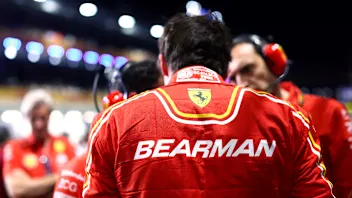 JEDDAH, SAUDI ARABIA - MARCH 09: Oliver Bearman of Great Britain and Ferrari on the grid prior to