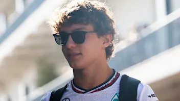 AUSTIN, TEXAS - OCTOBER 20: Andrea Kimi Antonelli of Italy and Mercedes walks in the Paddock prior