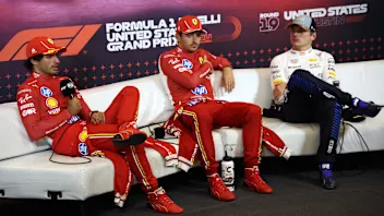 AUSTIN, TEXAS - OCTOBER 20: Race winner Charles Leclerc of Monaco and Ferrari, Second placed Carlos
