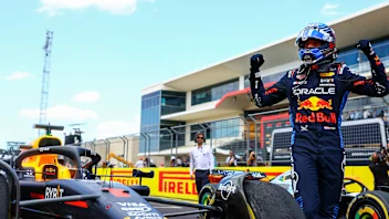 AUSTIN, TEXAS - OCTOBER 19: Sprint winner Max Verstappen of the Netherlands and Oracle Red Bull