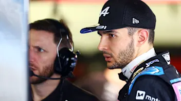 BAHRAIN, BAHRAIN - FEBRUARY 23: Esteban Ocon of France and Alpine F1 looks on in the garage during