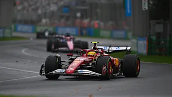 MELBOURNE, AUSTRALIA - MARCH 16: Lewis Hamilton of Great Britain driving the (44) Scuderia Ferrari