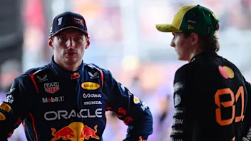 MELBOURNE, AUSTRALIA - MARCH 15: Third placed qualifier Max Verstappen of the Netherlands and