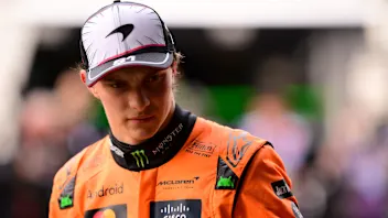 SUZUKA, JAPAN - APRIL 05: Third placed qualifier Oscar Piastri of Australia and McLaren looks on in