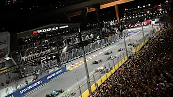 SINGAPORE, SINGAPORE - OCTOBER 05: Lance Stroll of Canada driving the (18) Aston Martin F1 Team