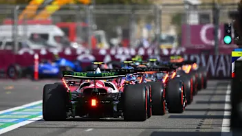 BAKU, AZERBAIJAN - SEPTEMBER 19: Lewis Hamilton of Great Britain driving the (44) Scuderia Ferrari
