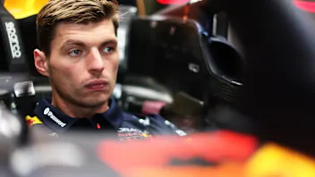 BAKU, AZERBAIJAN - SEPTEMBER 18: Max Verstappen of the Netherlands and Oracle Red Bull Racing has a