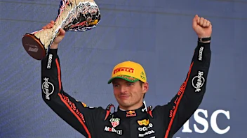 SAO PAULO, BRAZIL - NOVEMBER 09: Third placed Max Verstappen of the Netherlands and Oracle Red Bull