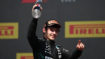 MONTREAL, QUEBEC - JUNE 15: Third placed Andrea Kimi Antonelli of Italy and Mercedes AMG Petronas