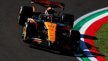 IMOLA, ITALY - MAY 16: Oscar Piastri of Australia driving the (81) McLaren MCL39 Mercedes on track