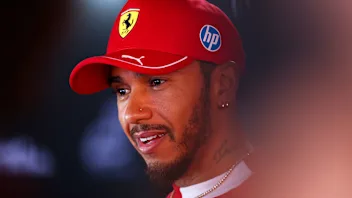 IMOLA, ITALY - MAY 15: Lewis Hamilton of Great Britain and Scuderia Ferrari is interviewed during