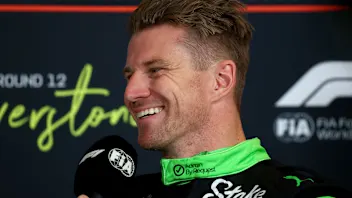 NORTHAMPTON, ENGLAND - JULY 06: Third placed Nico Hulkenberg of Germany and Stake F1 Team Kick