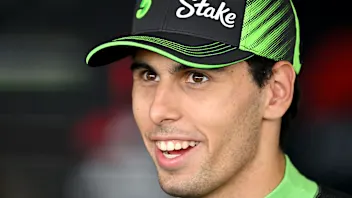 NORTHAMPTON, ENGLAND - JULY 05: Seventeenth placed qualifier Gabriel Bortoleto of Brazil and Stake