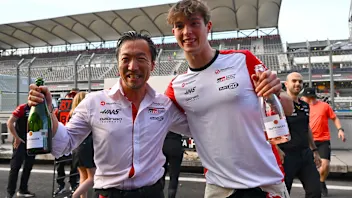 MEXICO CITY, MEXICO - OCTOBER 26: Ayao Komatsu, Team Principal of Haas F1 Fourth placed Oliver