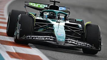 MIAMI, FLORIDA - MAY 04: Lance Stroll of Canada driving the (18) Aston Martin F1 Team AMR25
