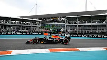 MIAMI, FLORIDA - MAY 04: Max Verstappen of the Netherlands driving the (1) Oracle Red Bull Racing