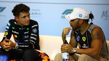 MIAMI, FLORIDA - MAY 03: Sprint winner Lando Norris of Great Britain and McLaren Second placed