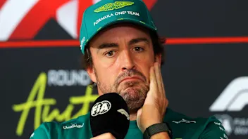 AUSTIN, TEXAS - OCTOBER 16: Fernando Alonso of Spain and Aston Martin F1 Team speaks in the Drivers