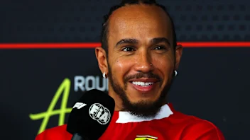AUSTIN, TEXAS - OCTOBER 16: Lewis Hamilton of Great Britain and Scuderia Ferrari speaks in the
