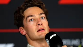 AUSTIN, TEXAS - OCTOBER 18: Second placed George Russell of Great Britain and Mercedes AMG Petronas