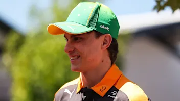MELBOURNE, AUSTRALIA - MARCH 05: Oscar Piastri of Australia and McLaren looks on in the Paddock