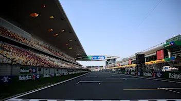 SHANGHAI, CHINA - MARCH 12: Heineken branding on the main straight during previews ahead of the F1