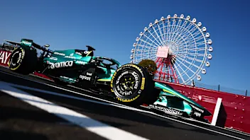 SUZUKA, JAPAN - MARCH 27: Lance Stroll of Canada driving the (18) Aston Martin F1 Team AMR26 Honda