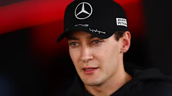 SUZUKA, JAPAN - MARCH 27: George Russell of Great Britain and Mercedes AMG Petronas F1 Team is