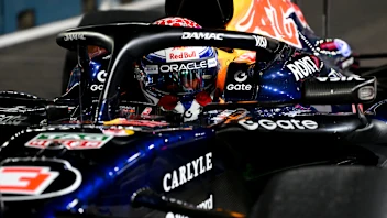SINGAPORE, SINGAPORE - OCTOBER 09: Sprint Pole qualifier Max Verstappen of the Netherlands and
